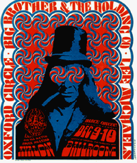 Swirling eyes of the Family Dog,....red & blue psychedelic poster